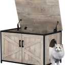 unipaws Top Opening Cat Litter Box Enclosure, Flip Top XL Extra Large Cat Box Furniture, Friendly to Elderly People, High Jumbo Automatic Litter Box Cover Hidden for Large Cat (Weathered Grey)