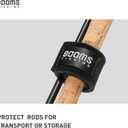 Booms Fishing RS3 Fishing Rod Wrap Pole Straps Hook & Loop Fishing Rod Belts, Fishing Rod Ties for Casting Rods, Spinning Rods and Fly Rods,  A: Black_9.6"_6pack