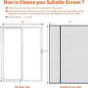 Magnetic Screen Door Fits Door Size 70" x 96", Screen Size 72" x 97", Reversible Left Right Quarter Opening,Top Middle Anti-Tearing Mesh Net Curtain with Magnet,Black