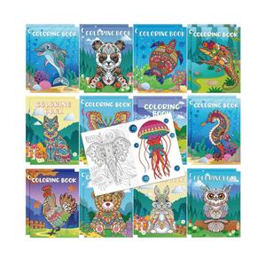 Pasimy 24 Pcs Animals Coloring Books DIY Mandala Ocean Jungle Animal Coloring Book Mini Holiday Activity Supplies for Kids Adult Party Favors Gift Bags Filler Classroom Activity