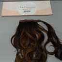 CJL HAIR 14" Short Ponytail Hair Extension Wrap Around Pony Tail Clip in Curly Wavy Synthetic Fake Hairpiece for Women Dark Brown/Golden Blonde