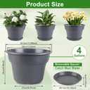 Myfeegoin 13-inch-Plant-Pots, 4 Pack Large Planters for Outdoor Plants, Plastic Flower Pots Indoor with Drainage Holes & Trays, Classic Garden Pot Container for House