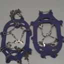 Upgraded Version of Walk Traction Ice Cleat Spikes Crampons, True Stainless Steel Spikes and Durable Silicone, Boots for Hiking On Ice & Snow Ground,  Mountian (Large)