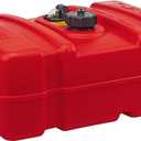 Scepter 08669 Rectangular 12 Gallon Low Profile Marine Fuel Tank For Outboard Engine Boats, 24.5" x 18" x 11.5", Red
