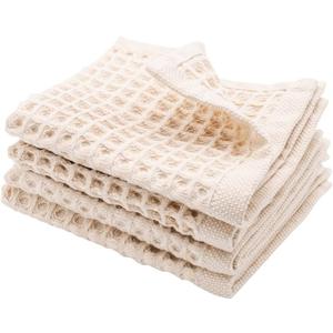 sea me at home Waffle Washcloths Set, 100% Turkish Cotton (Beige)