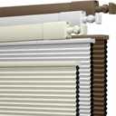 Boolegon No Drill No Tools Cellular Shades Top Down Bottom Up Honeycomb Blinds Blackout Cordless Window Blinds Easy to Install Cellular Shade for Windows,Blackout-Beige,34" W x 64" H
