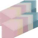 Maitys 50 Pack Binder Pockets 3 Hole Punch Clear Plastic Document Folders Binder Organizer Store Letter Size 8.5x11 Inch Paper Folders with Pockets Slash File Jacket for Office (Morandi Color)