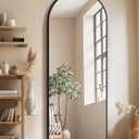 58"x19"Floor Mirror Full Length,Arched Full Length Mirror with Stand,Full Body Mirror,Hanging or Large Leaning for Bedroom Living Room Black