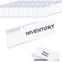 Pack of 50 Basket Bin Labels Clip On, Clear Plastic Wire Shelf Price Tags,Labels for Storage Bins,Merchandise Sign Display Holder,50PCS Paper Inserts Included(Size:3.15x1.57inch/8x4.2cm)
