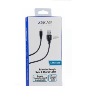 ZGEAR 6 Ft Braided Sync & Charge Cable