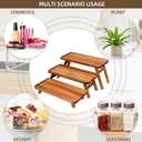 GEHE 3 Tier Serving Tray Acacia Wooden Tiered Tray Stand Foldable Dessert Table Display Set Decor Charcuterie Boards for Party, Birthday, Wedding, Christmas