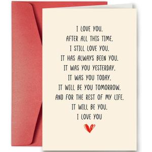 SuperShunhu Sweet Valentines Card for Men Woman, Love Poem Card for Boyfriend Girlfriend, Heartfelt Anniversary Card for Husband Wife, Valentine's Day/Anniversary Card for Lover