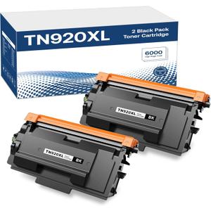 TN920XL Toner Cartridges Compatible for Brother TN920 TN920XL TN920XXL Toner Cartridges High Yield Work with HL-L6210DW HL-L5210DW HL-L6210DWT HL-L5210DWT MFC-L6810DW HL-L5210DN HL-L6310DW, 2-Black