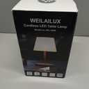 Outdoor Battery Operated Table Lamp Waterproof, 4000mAh Cordless Table Lamp Rechargeable, Touch Dimmable Desk Lamp, LED Night Light for Patio Camping Restaurant Home (Wood Grain, 9.6in)