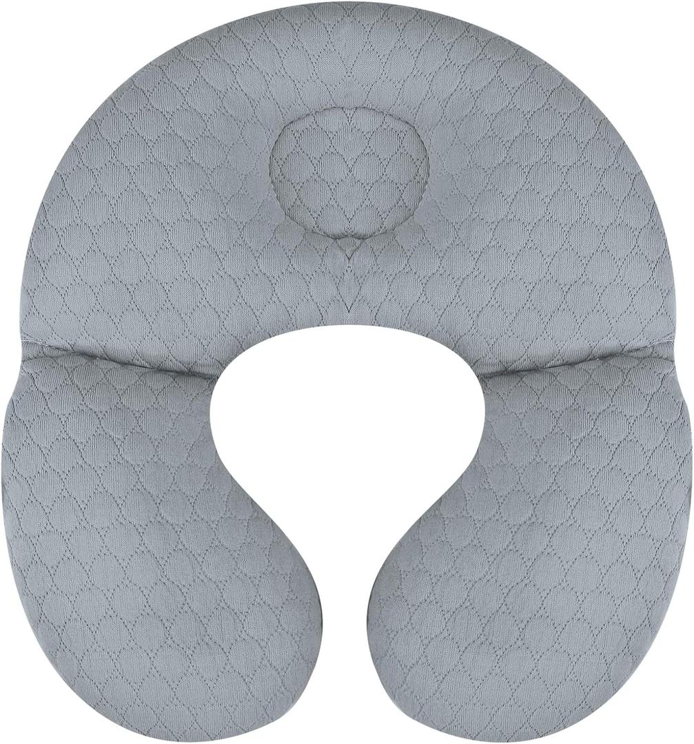 KAKIBLIN Baby Travel Pillow, Upgraded Baby Neck Pillows for Car Seat, Infant Neck Support Pillow for Head and Neck, Newborn Head Support for Car Seat,Pushchair (Grey)