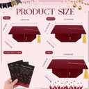 Eaasty 3 Pcs 2026 Graduation Cap Gift Boxes, Black Cardboard Grad Party Favor Magnetic Box Reuseable Centerpieces for Table for High School College Graduation Cash Check Snacks Preserved Flower(Red)