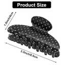 2 Pack Polka Dot Claw Clips for Women Non-Slip Medium Hair Clips Plastic Claw Clips for Thick Hair Black and White Polka Dot Acrylic Hair Clips Hair Accessories