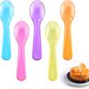 100 Count Disposable Mini Plastic Spoons, Multi-Color Small Dessert Spoons for Ice Cream Cake Yogurt Jelly and Suit for Party Tasting and Celebration