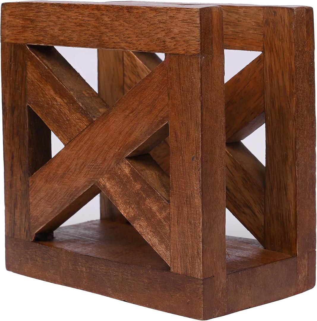 EDHAS Wooden Paper Napkin Holder, Napkin Storage Dispenser For Tables Kitchen Office Accessories for Restaurants, Dining Home Dcor (5" x 3" x 5")