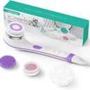 VOYOR Electric Body Brush Back Scrubber for Shower Rechargeable Exfoliating Bath Brush Powered Shower Brush with Non-Slip Long Handle Deep Cleansing, Exfoliation, Massaging Spin Brush BC100 (Purple)