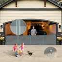 180'' Retractable Baby Gates Extra Wide for Stairs,42" Extra Tall Retractable Dog Gate for Doorways, Deck, 15 Foot Indoor/Outdoor Retractable Gate with Reinforced Rods, Grey Retractable Garage Gate