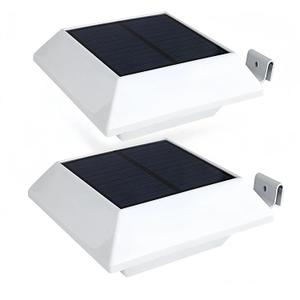 Solar Gutter Lights Motion Sensor Outdoor Security Light (2 Pack), Waterproof LED (6-Diode) Durable Fence Gutter Driveway Garden Patio Path Decking Light Made for Quality Outdoor Life