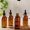 4 oz Dark Amber Glass Dropper Bottles with Measured Dropper, 4 Pack- 120ml Thick Tincture Bottle with Measurement Eye Droppers, Leakproof Essential Oils Bottle for Health, Personal Care & Beauty