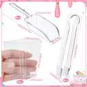 Meanplan 79 Pcs Ice Cream Bar Party Decoration Kit Includes 16 Cups 8 Scoops 8 Tongs 1 Banner 2 Poster Banner 20 Tent Card 24 Round Sticker, Ice Cream Social Decoration Birthday Dessert Table Supplies
