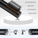 YNL Shower Curtain Rod 34-82 (2.8-6.8ft) Inches, Adjustable Spring Shower Rod No Drilling, Non-Slip, Never Rust, Stainless Steel, Suitable for Bathroom Window Living Room, Matte Black