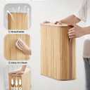 Bamboo Toilet Paper Storage Basket with Lid & Handle - 32L Large Capacity Handwoven Bathroom Organizer for 16 Rolls - Sturdy Stand Holder for Toilet Paper Organization, Natural (Medium)