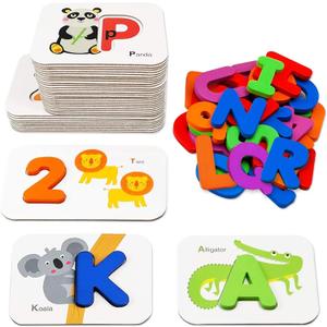 Gojmzo Alphabet Flash Cards, ABC Learning Toys for Kids 3-5, Wooden Letters Number Blocks Sight Words Matching Game, Toddler Preschool Learning Activities, Montessori Educational Toys for 3+ Year Old Gojmzo Alphabet Flash Cards, ABC Learning Toys for Kids 3-5, Wooden Letters Number Blocks Sight Words Matching Game, Toddler Preschool Learning Activities, Montessori Educational Toys for 3+ Year Old