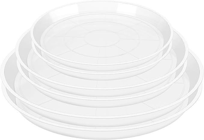 10 Pack Plant Saucer Drip Tray, Small 8.5 inch, Big 10inch. HeavPy Sturdy Plastic Planter Flower Pot Saucers for Indoor Outdoor Garden, lant Water Drip Trays for pots Base (10 Clear)