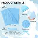 PerKoop 50 Packs Baby Shower Gifts Bags Bulk Baby Shower Favor Bags with Handle Paper and 50 Sheets Decorative Tissue Paper for Guests Gifts Gender Reveal(Blue)
