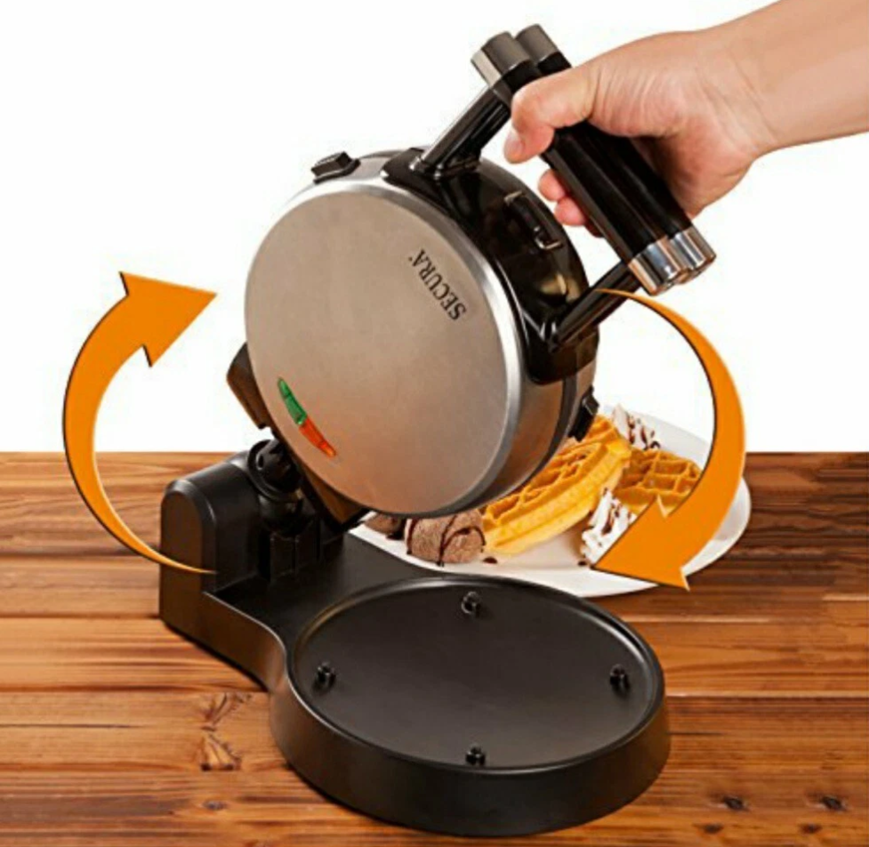 Secura 360 Rotating Belgian Waffle Maker With Removable Plates