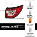 Fit for 2013-2017 Chevy Traverse LS LT LTZ Base Premier Tail Light Assembly Halogen Outer Rear Taillight OE Direct Replacement Brake Tail Lamp Pair Set (with all Bulbs, Driver & Passenger Side)