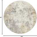 UERMEI 10ft Round Area Rug Living Room Rugs - 10x10 Washable Large Neutral Modern Abstract Soft Thin Rug Indoor Floor No Slip Rug Carpet for Bedroom Under Dining Table Home Office Decor - Golden Grey