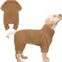 Fuzzy Pajamas Turtleneck Warm Soft Cozy Lightweight Dog Pjs Sweaters for Small Dogs (Coffee-S)