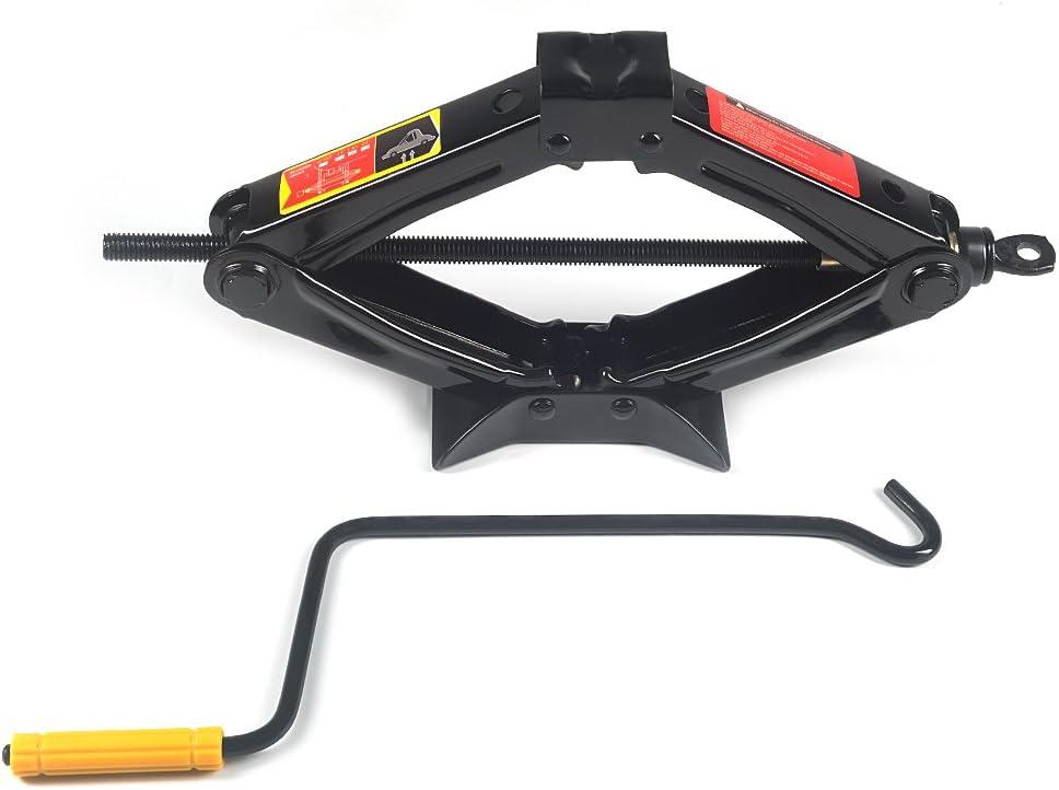 Fasmov Scissor Jack, Heavy Duty Lifting Jack, Lift Wind Up Tools, for/SUV/MPV Tyre Repair Changing Tool, 1.5 Ton (3,000 lb) Capacity, Black