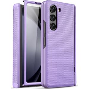 Slim Fit Designed for Samsung Galaxy Z Fold 5 Case, Ultra-Thin Z Fold 5 Case with Screen Protector & Hinge Protection, Support Wireless Charging Protective Phone Case for Z Fold 5, Purple