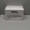 Festiva 100Pcs Pink Gold Cake Plates 6.3" with Forks 5"- Disposable Salad Plates-Pink Dessert Plates-Appetizer Plastic Plates - include 100Plates 100Forks for Party&Wedding&Easter&Valentine's Day