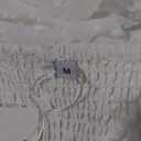 OUGES Womens 2026 Summer Maternity Photoshoot Dress Boho Maxi Smocked Baby Shower Dress Ruffle Sleeve Maternity Clothes (Medium, White)