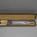 Large Size Kabob Skewers Flat Metal BBQ 22" Barbecue Skewer Wooden Handle Stainless Steel Shish Kabob Stick Wide Reusable Grilling Set Meat Shrimp Chicken Vegetable Kebab Fork Sausage-12PCS