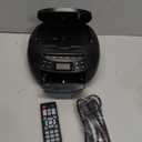 Greadio Boombox CD Player Cassette Player Combo, Boom Box Portable CD Players for Home with Bluetooth, Support AM FM Radio/Remote Control/AUX/USB/Earphone, AC/Battery Operated, LCD Display (Black)