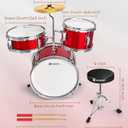 Kids Drum Set Vangoa 3-Piece Beginner, 14" Junior Drums Kit w/Bass Tom Snare drum, Adjustable Throne Cymbal Pedal & Drumsticks, Complete Starter Drumset Full Bundle for Children Boys Ages 3-12