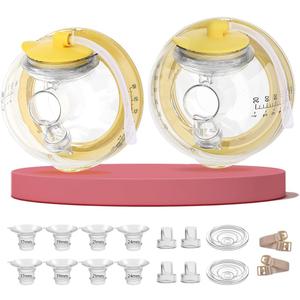 Hands-Free Collection Cups for Medela Breast Pumps - Only Compatible with Freestyle Flex/Swing Maxi/Solo Pump Parts, Includes 27mm Flange + 17/19/21/24mm Inserts