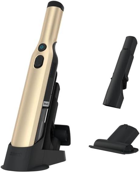 Shark WANDVAC Cordless Hand Vacuum, Lightweight & Portable at 1.4 lbs., Powerful Suction, Charging Dock, One-Touch Empty for Car & Home, French Gold, WV201GD