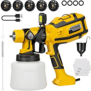 850W HVLP Paint Sprayer, 1400ml Large Capacity GALAX PRO Electric Paint Sprayer,Equipped with 5 Nozzles 3 Spray Modes, up to 650ml/min,Suitable for Spraying Cabinets, Walls and Crafts