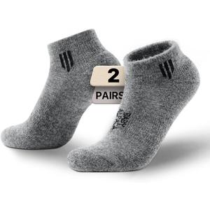 Alpaca Wool Ankle Socks Cushioned Hiking Socks Work & Outdoors Moisture Wicking Anti-Blister Padded Breathable Merino (Gray, M)