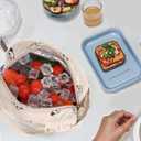 2 x Cute Insulated Lunch Bag Women Lunch Bags for Work Travel Picnic Kawaii Medium Waterproof Simple Large Lunch Bag Lunchbox With Pockets for Men Women