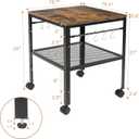 Rustic End Table, 2-Tier Side Table with Adjustable Height Shelf, 19.7" x 19.7" x 24", 143 lb Weight Capacity, Great for Mini Fridge Stand, Printer Stand, Aquarium Stand, Nightstand, Coffee Table, 19.7d X 19.7w X 24h in
